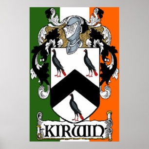 Poster Armoiries de Kirwin Drapeau irlandais Imprimer