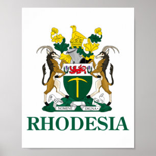 Poster Armoiries de la Rhodésie Zimbabwe Drôle Afrique du