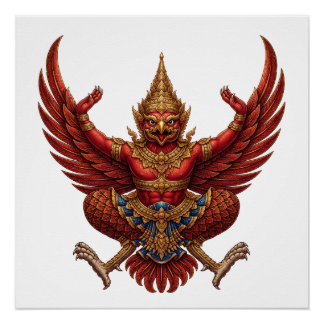 Poster Armoiries de la Thaïlande drapeau national symbole
