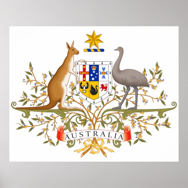 Poster Armoiries de l'Australie (Devant)