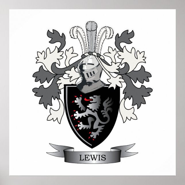 Poster Armoiries de Lewis Family Crest (Devant)
