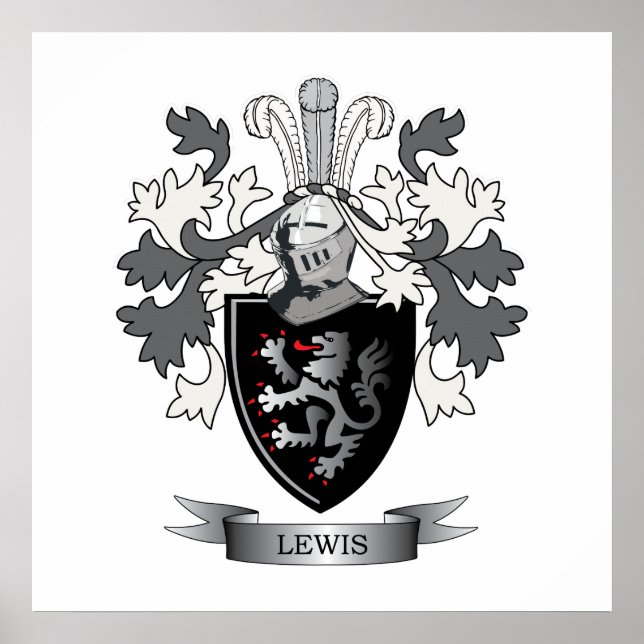 Poster Armoiries de Lewis Family Crest (Devant)