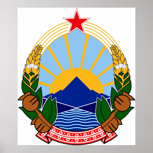 Poster Armoiries de Macédoine Symbole officiel de l'héral (Devant)