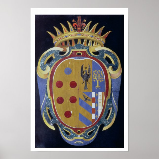 Poster Armoiries de Medici-Lorena, c.1638 (pietra dur (Devant)