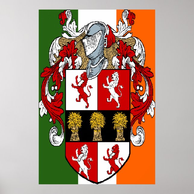 Poster Armoiries de Murphy Drapeau irlandais Imprimer (Devant)