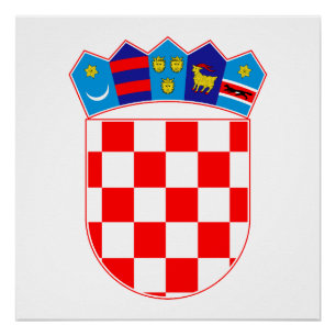 Poster armoiries de pays croatie symbole emblème drapeau