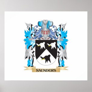Poster Armoiries de Saunders - Armoiries de famille
