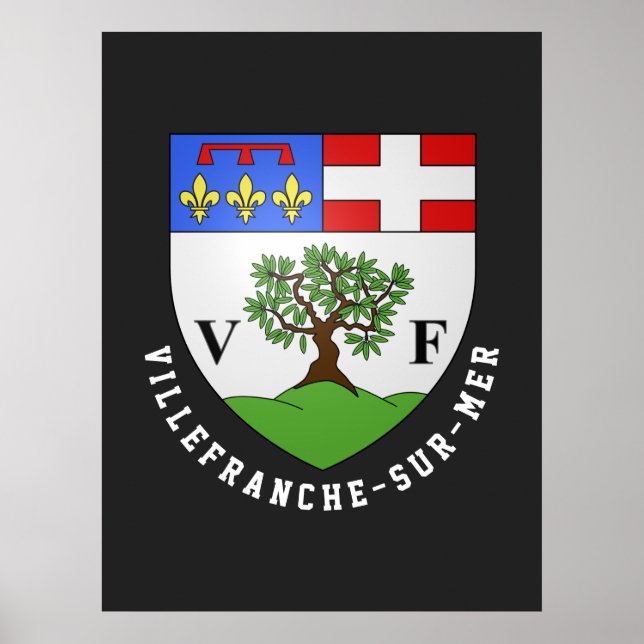 Poster Armoiries de Villefranche-sur-Mer, France (Devant)