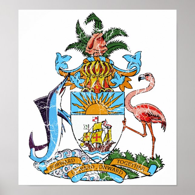 Poster Armoiries Des Bahamas (Devant)