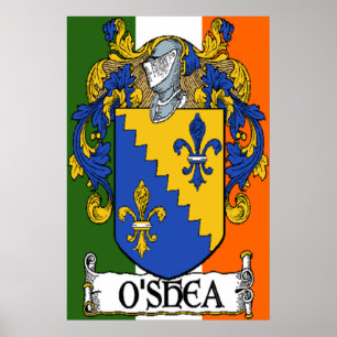 Poster Armoiries d'O'Shea Drapeau irlandais Imprimer