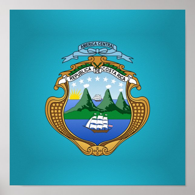 Poster Armoiries du Costa Rica (Devant)