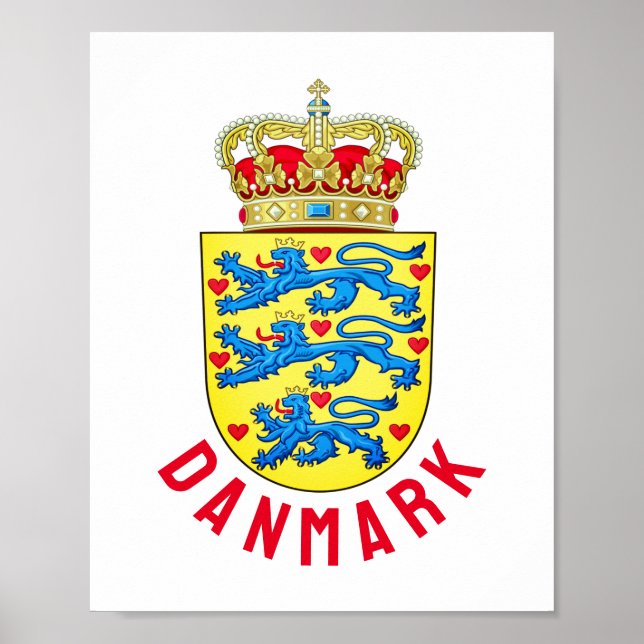 Poster Armoiries du Danemark (Devant)