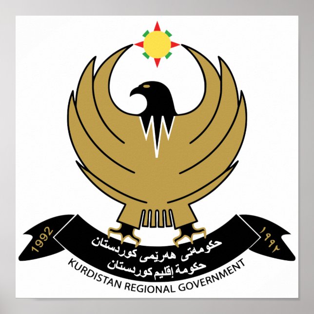 Poster Armoiries du Kurdistan (Devant)