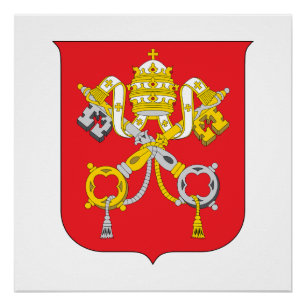 Poster armoiries du pays du Vatican symbole emblème drape