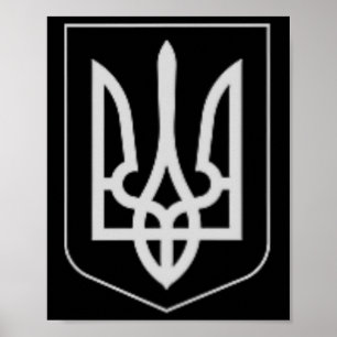 Poster Armoiries Militaires De L'Ukraine Trident De Zolen