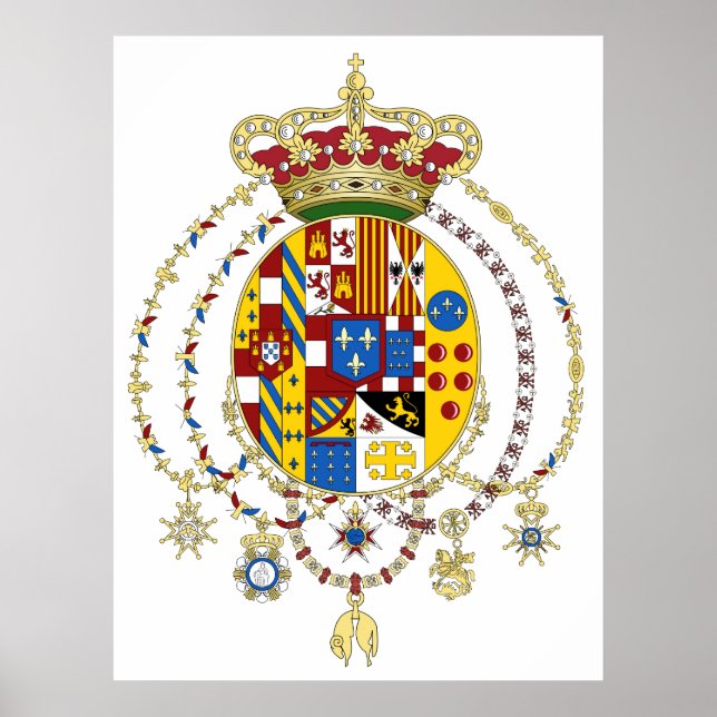 Poster Armoiries royaume de deux sicilies Officiel Italie (Devant)