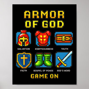 Poster Armor De Dieu Pixel Faith Christian Vidéo Jeu