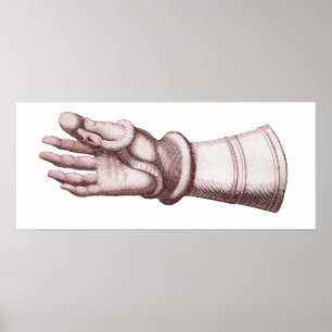 Poster Armour Gauntlet Holding a Snake Unique Old Image