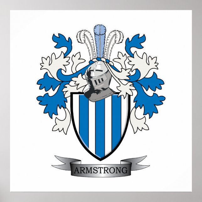 Poster Armstrong Family Crest Coat of Arms (Devant)