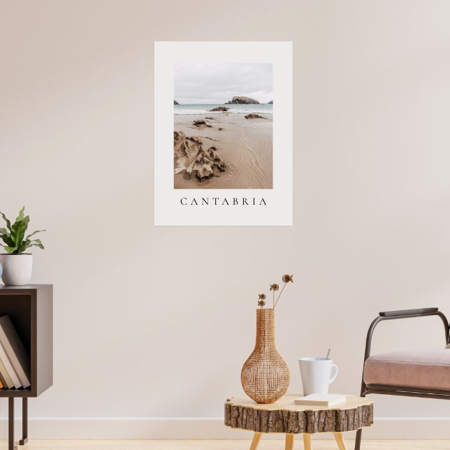 Poster Arnia beach in Spain, neutral aesthetic beach (Salon 3)