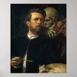Poster Arnold Böcklin - Self-Portrait with Death