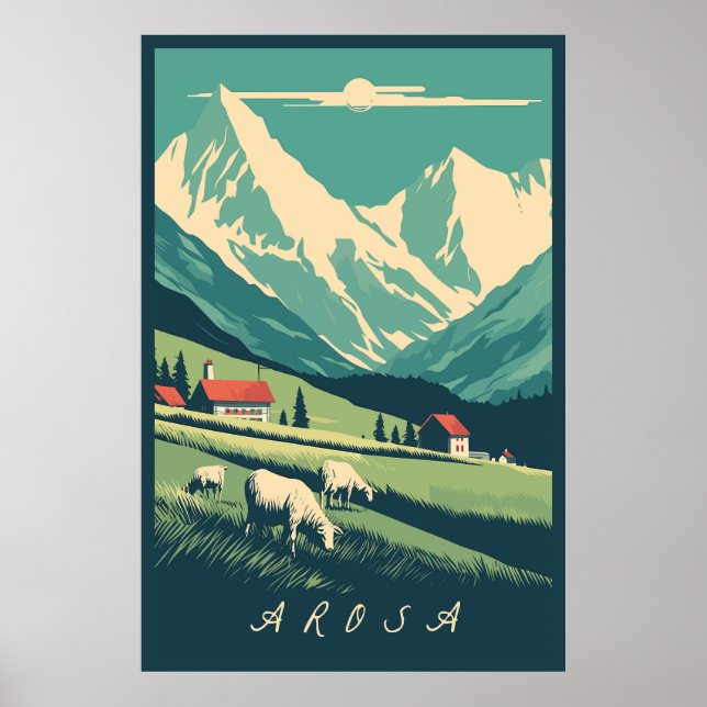 Poster Arosa, Suisse, (Devant)