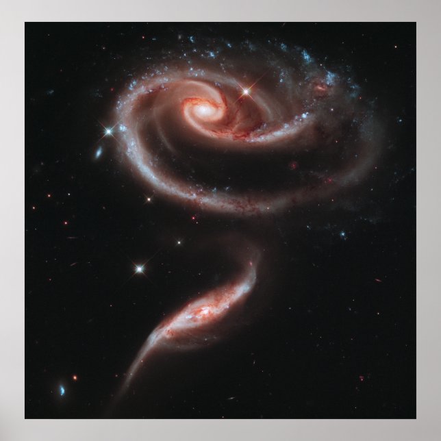 Poster Arp 273 Galaxies en interaction (télescope Hubble) (Devant)