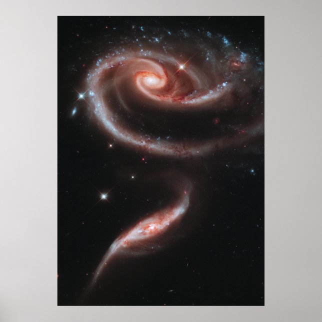 Poster Arp 273 Galaxies en interaction (télescope Hubble) (Devant)