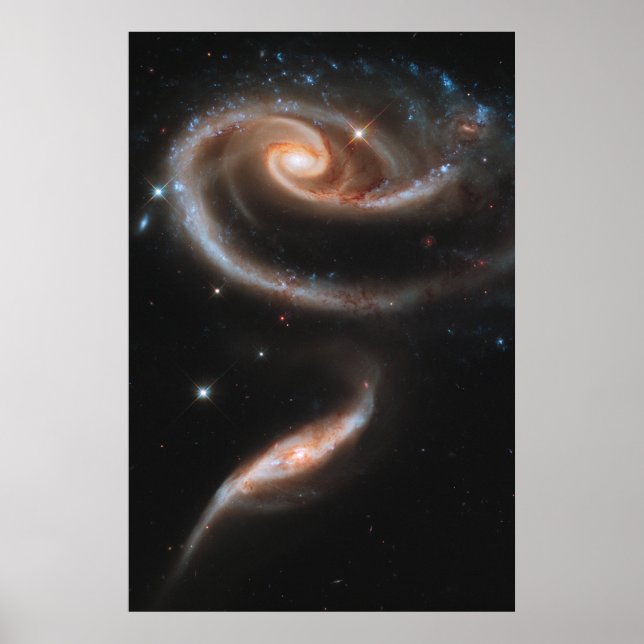 Poster Arp 273 Galaxies Interagissant En Andromède. (Devant)