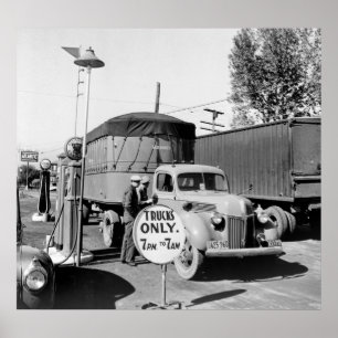 Poster Arrêt de camion des années 1940