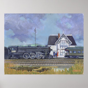 Poster Arrêt de sifflet - Kulhanek Americana Train Art