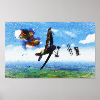 Poster Arrêt Fokker D.VII par Nieuport 28.C1