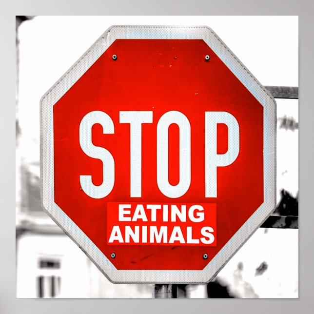 Poster Arrêter de manger Animaux Végétariens Végétariens (Devant)
