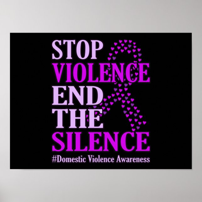 Poster Arrêter la violence et soutenir la violence domest (Devant)