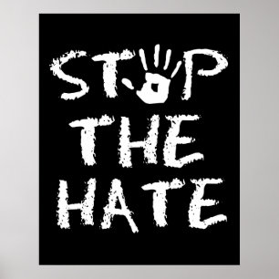 Poster Arrêter l'antisémitisme Racisme et haine Arrêter l