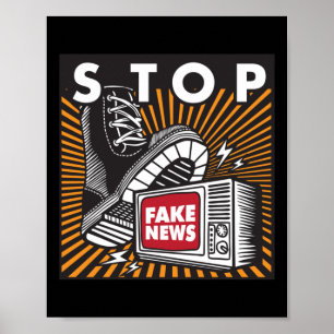 Poster Arrêter Les Fausses Nouvelles - Fermer L'Autocolla