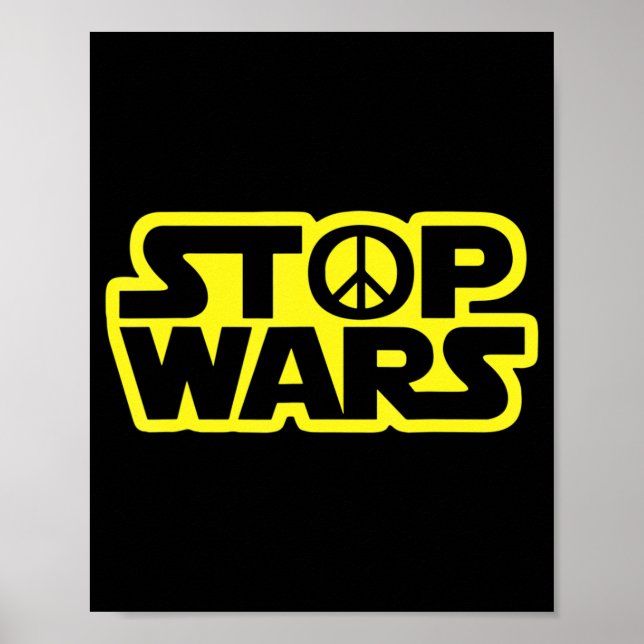 Poster Arrêter Les Guerres En Ukraine Soutien De L'Ukrain (Devant)