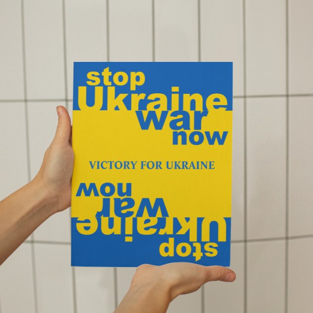 Poster Arrêtez la guerre en Ukraine maintenant - Victoire (Créateur téléchargé)