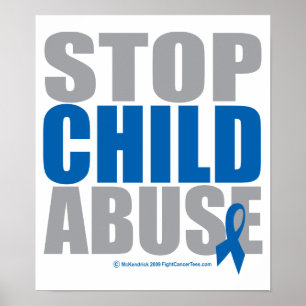 Poster Arrêtez le mauvais traitement à enfant