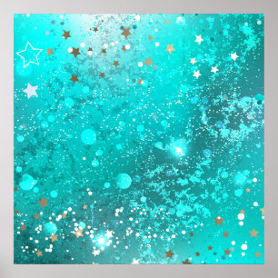 Poster Arrière - plan à huile Turquoise de la menthe