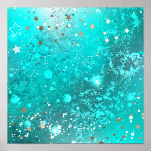Poster Arrière - plan à huile Turquoise de la menthe