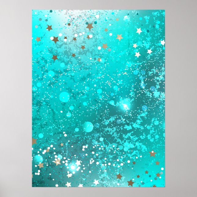 Poster Arrière - plan à huile Turquoise de la menthe (Devant)