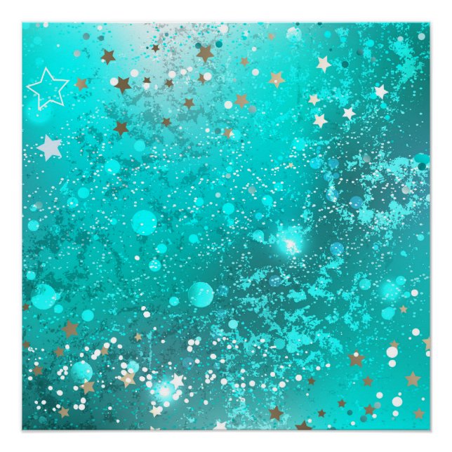 Poster Arrière - plan à huile Turquoise de la menthe (Devant)