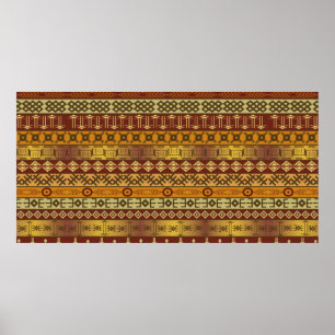 Poster Arrière - plan à motifs ethniques africains