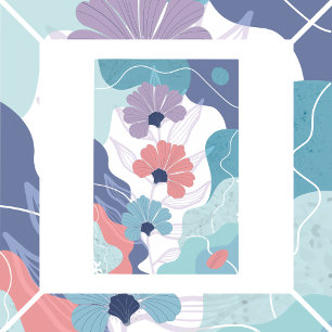 Poster arrière - plan Abstrait avec fleurs