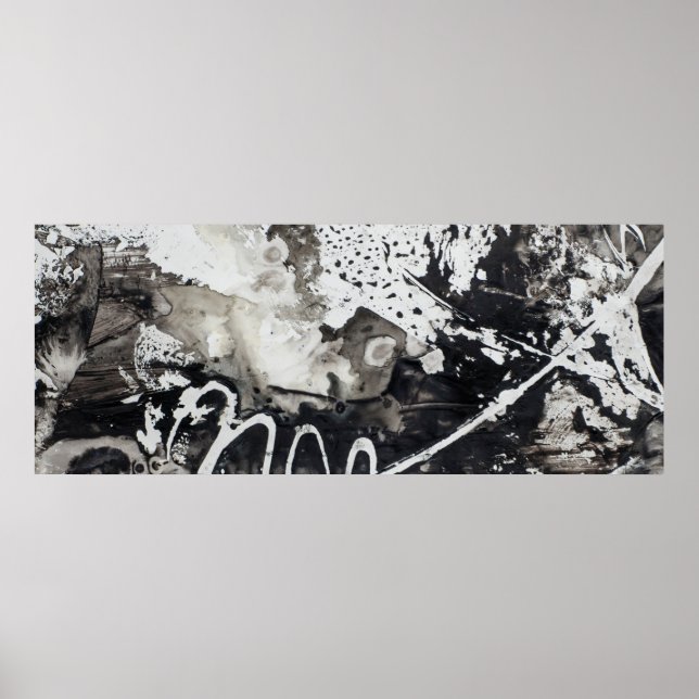 Poster arrière - plan Abstrait noir et blanc (Devant)