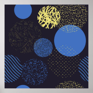 Poster Arrière - plan avec cercles. Vintage coloré abstra