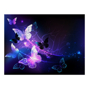 Poster Arrière - plan avec papillons de nuit
