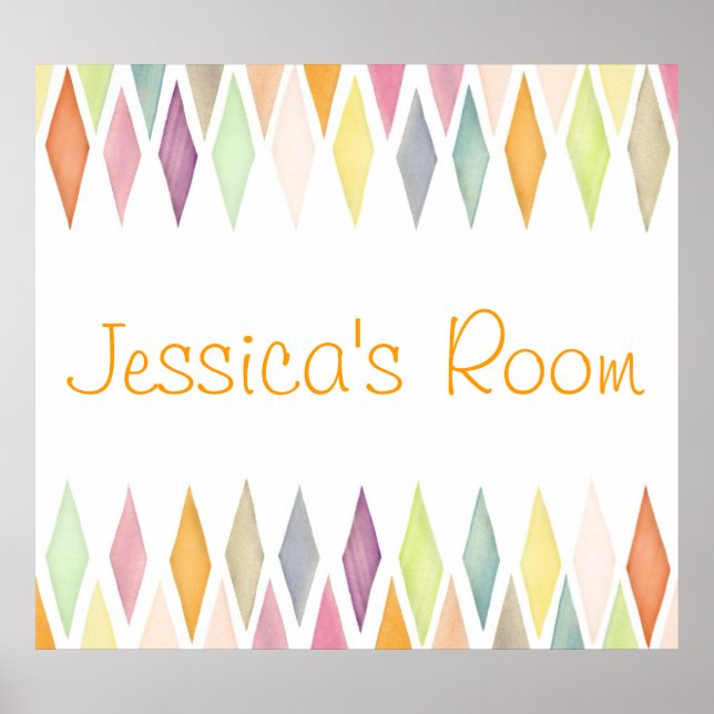 Poster Arrière - plan d'aquarelle conçu (Devant)