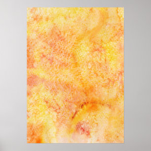 Poster Arrière - plan d'aquarelle orange